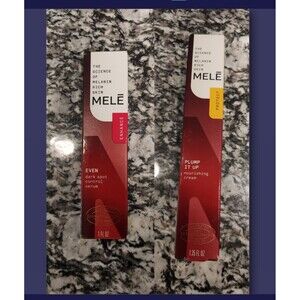 MELÉ Even Dark Spot Control Serum and Protect Plump It Up Nourishing Cream NEW